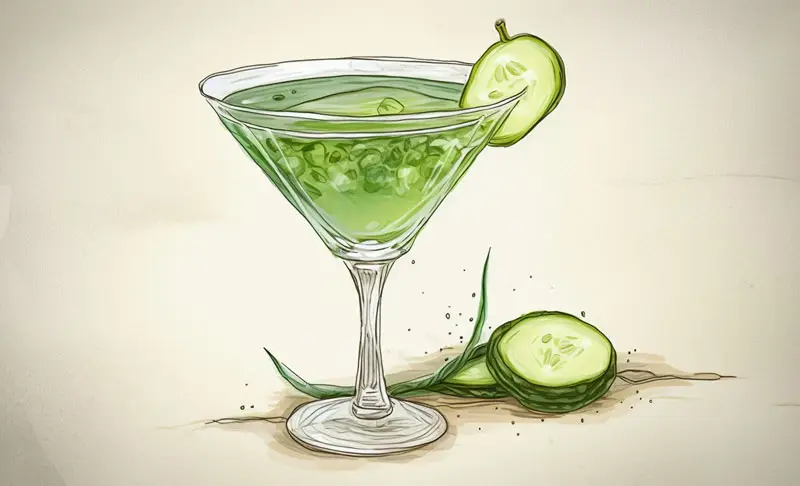 Cucumber Martini. Ilustración