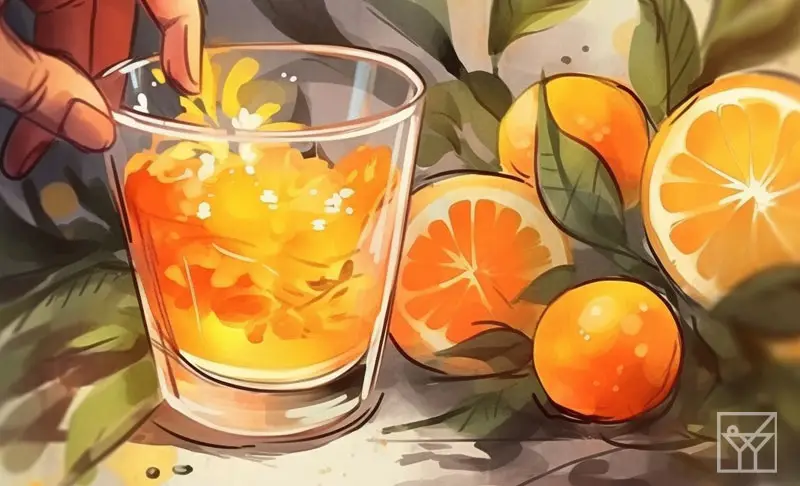 Licor de naranja casero. Ilustración