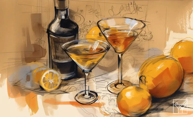 Cocktail Sidecar. Ilustración